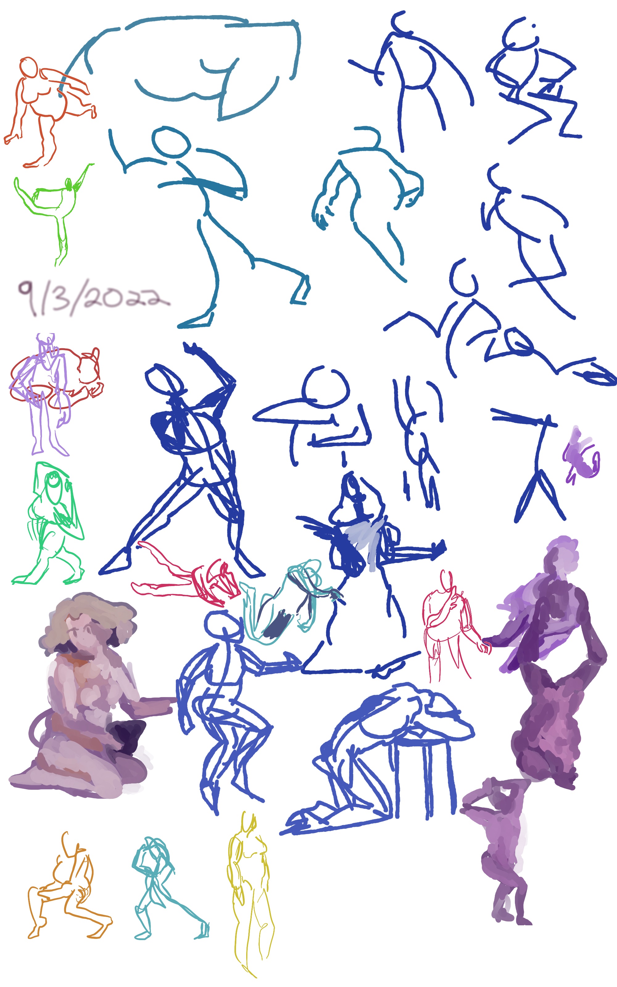 gesture drawings made on september 3, 2022