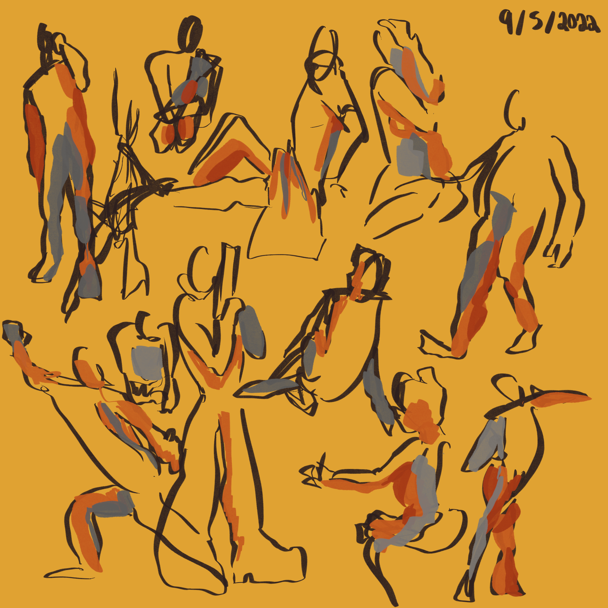 gesture drawings made on september 5, 2022
