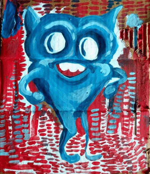 devil guy, 2017. acrylic on cardboard.